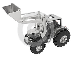 Harvester isolated on background. 3d rendering - illustration