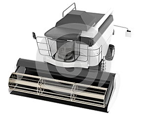 Harvester isolated on background. 3d rendering - illustration