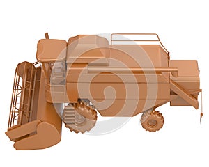 Harvester isolated on background. 3d rendering - illustration