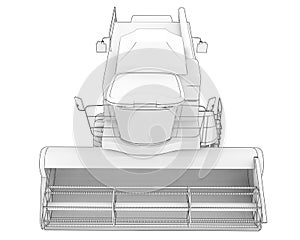 Harvester isolated on background. 3d rendering - illustration