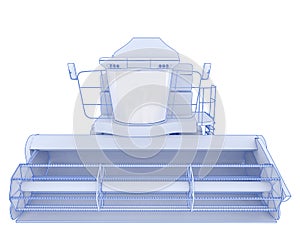 Harvester isolated on background. 3d rendering - illustration