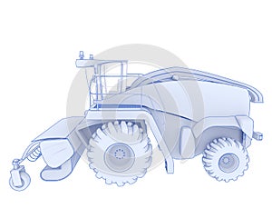 Harvester isolated on background. 3d rendering - illustration