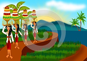 Harvesting ceremony in Bali