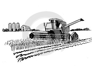 Harvesting combine