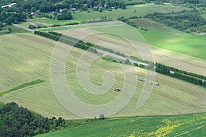 Harvesting the corn field