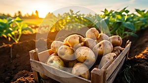 Harvesting Fresh Potatoes With Hands From Soil