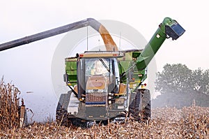 Harvesting a Midwest corn crop