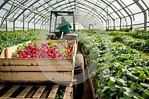 Harvesting Radishes in a Greenhouse on a Sunny Day