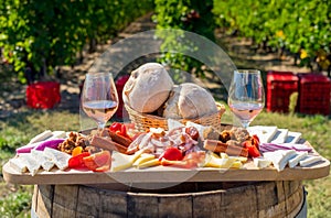 Harvesting season traditional Romanian food plate with cheese