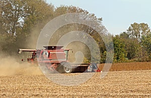 Harvesting Soybeans