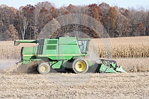 Harvesting Soybeans