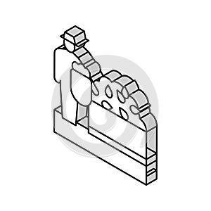 harvesting tea isometric icon vector illustration