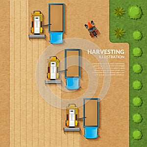 Harvesting top view illustration