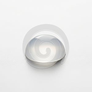 Has a glossy texture and reflects light creating a gradient of soft