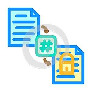 hashing algorithm color icon vector illustration