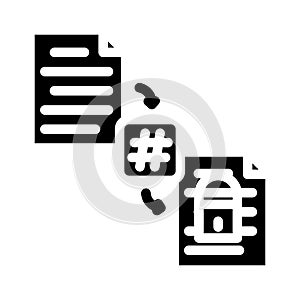 hashing algorithm glyph icon vector illustration