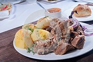 Hashlama - armenian  dish with  beef photo