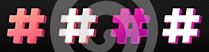 hashtag 3d social media icon