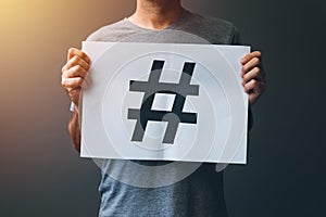 Hashtag as viral web social media network concept