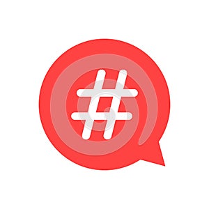 Hashtag icon in speech bubble