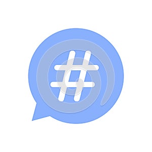 Hashtag icon in speech bubble