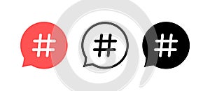 Hashtag icon. Hashtag symbol. Social Media icon. Vector illustration.