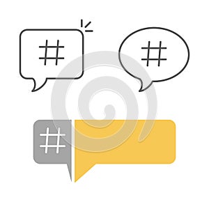 Hashtag iinside speech bubble