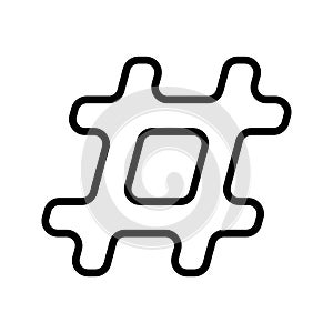 Hashtag line icon vector design
