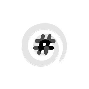 Hashtag rounded icon. Number sign, hash, or pound sign. Social media, mark message, social networks, short messages