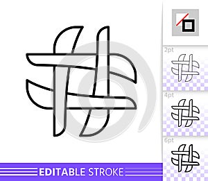 Hashtag social media hash tag line vector icon