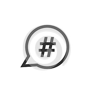 Hashtag vector icon in flat style. Social media marketing illustration on white isolated background. Hashtag network concept.