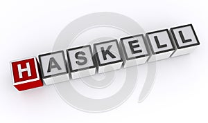 haskell word block on white