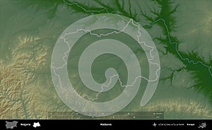 Haskovo outlined, Bulgaria. Physical