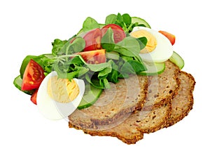 Haslet meat slices with egg salad