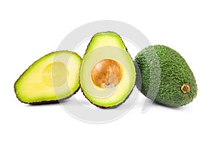 Hass avocado and cross sections photo