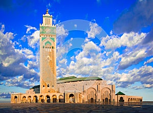 The Hassan II Mosque, Casablanca, Morocco: Early morning view of