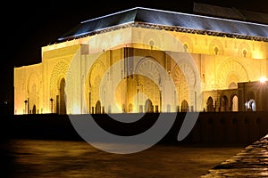 Hassan II mosque Casablanca Morocco night