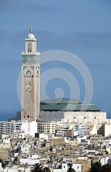 Hassan II mosque cityscape view casablanca morocco