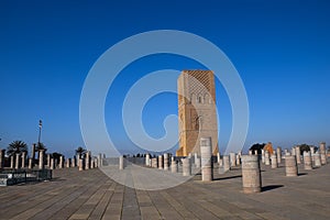 Hassan tower in rabat morocco