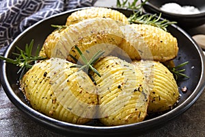 Hasselback Potatoes with Rosemary