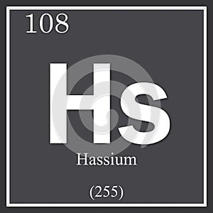 Hassium chemical element, dark square symbol