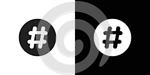 Hastag icon Isolated flat vector in outline
