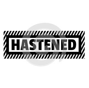 Hastened stamp on white