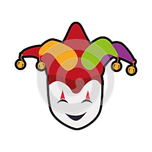 Hat arlequin carnival celebration icon. Vector graphic photo