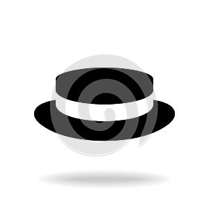 Hat boater graphic icon