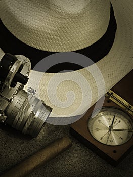 Hat camera and compass