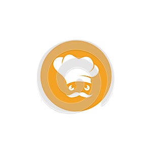 Hat chef logo creative template vector illustration.