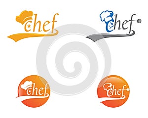 Hat chef logo template vector icon illustration design.