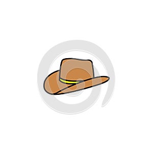 Hat colored vector icon on white background