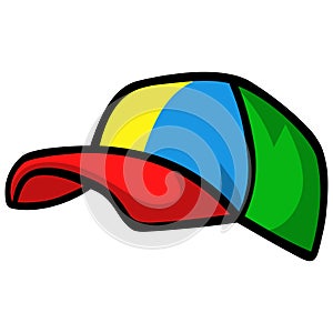 Hat Colorful Rainbow Colors Cap Snapback Vector Illustration